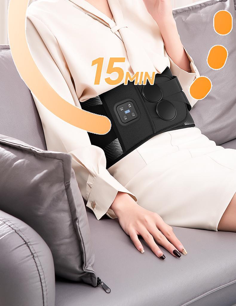 Heated Waist Support & Massager Belt - Electric Hot Compress for Back and Abdomen Relief.