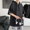 Sommer Kurzarm T-Shirt Herren Loose Trend All-Match Top Kleidung Halbarm Kapuzenpullover T-Shirt