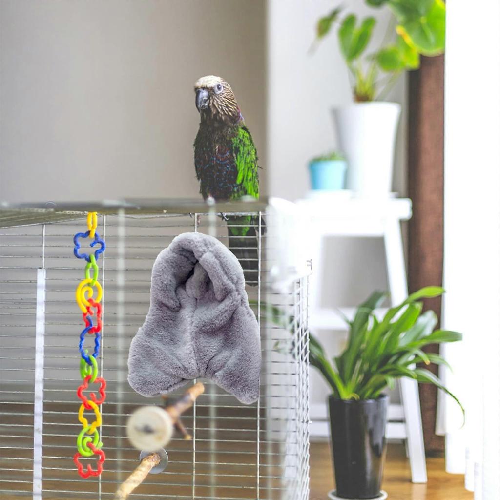 Bird Nest Parrot Blanket Warm Plush Fluffy Hanging Hammock Budgie Toys Winter Warm Bird Nest