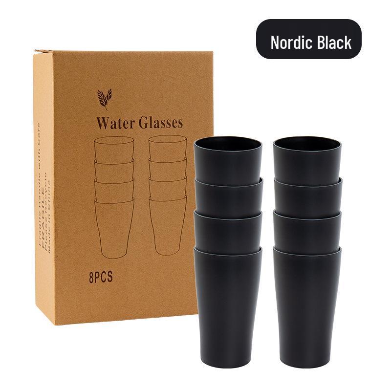 Cross-border Plastic Tableware Set: Plates, Bowls, Cups, Vomit Bowls, 24-Piece for Home Use.