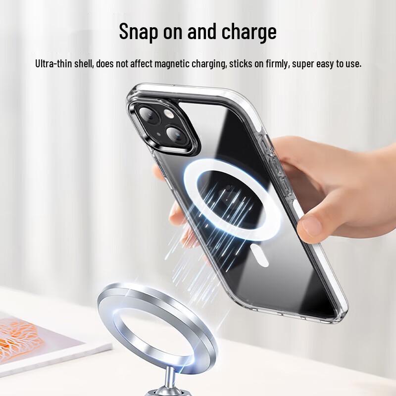 

BIAZE iPhone 15 Plus Clear Kickstand Case