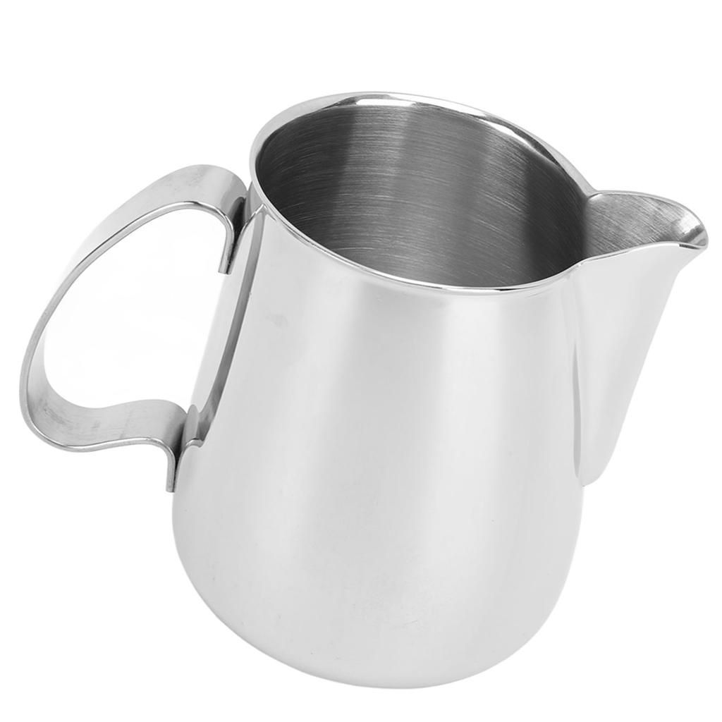 Frothing Cup 304 Stainless Steel Drip Free Pointed Spout Integrated Milk Frother Cup Coffee