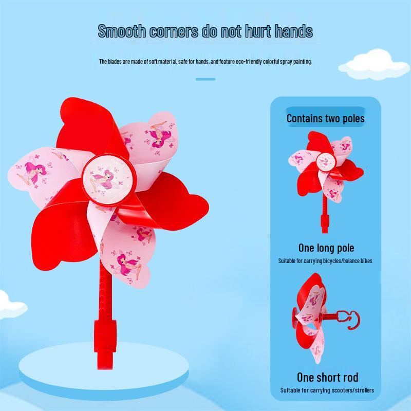 Seven-Color Rotating Pinwheel Pendant for Children's Bike or Stroller