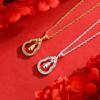 Gold shop prayer, diamond-encrusted smart gourd pendant, necklace, ancient sand gold item jewelry