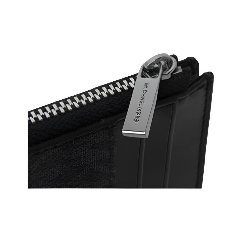 Michael Kors Classic Monogram Coated Canvas Wallet Card Holder Men wallet Black 36S0LGFE6B-BLACK