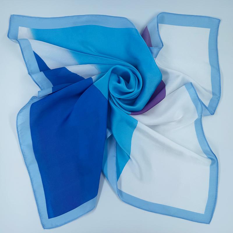 

68Cm Color Block Geometric Print Scarf Women S Autumn And Winter Polyester Fiber Scarfs Warm Sun Protection Neck Shawl Scarf
