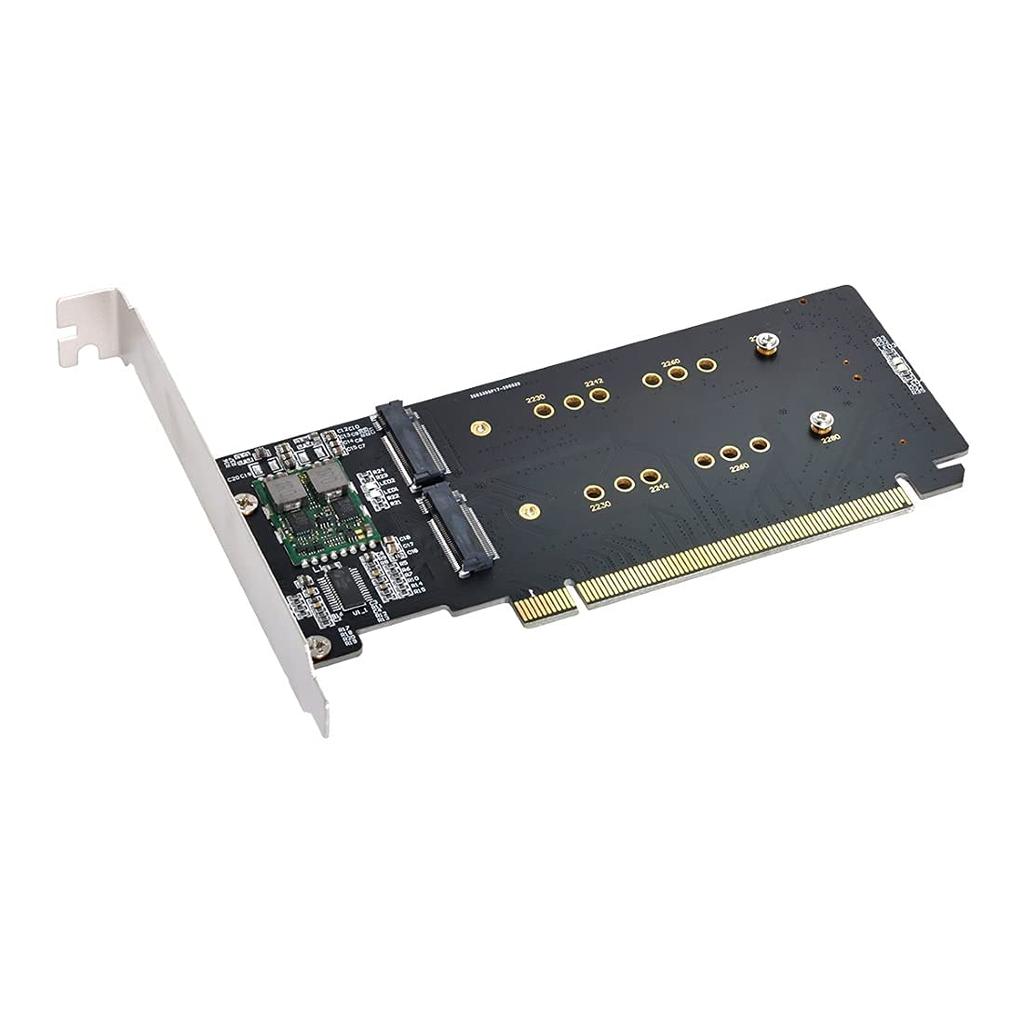 CY M.2 NVME To PCIe Adapter, Dual 2X 4X NVME M.2 AHCI To PCIE Express 3.0 Gen3 X8 X16 RAID Card Adapter VROC Raid0 Hyper Adapter.
