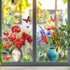 3D Stereoscopic, Butterfly, Flower, Vase Glass Sticker, Living Room Window Sticker, Removable, Electrostatic Sticker, Coffee Shop Decoration