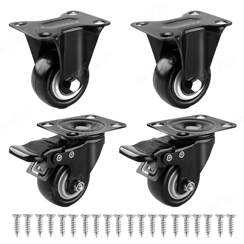 1pcs/lot Furniture Casters Wheels PP Fixed Swivel Caster Roller Wheel For Heavy Duty Platform Trolley Chair Household Accessory