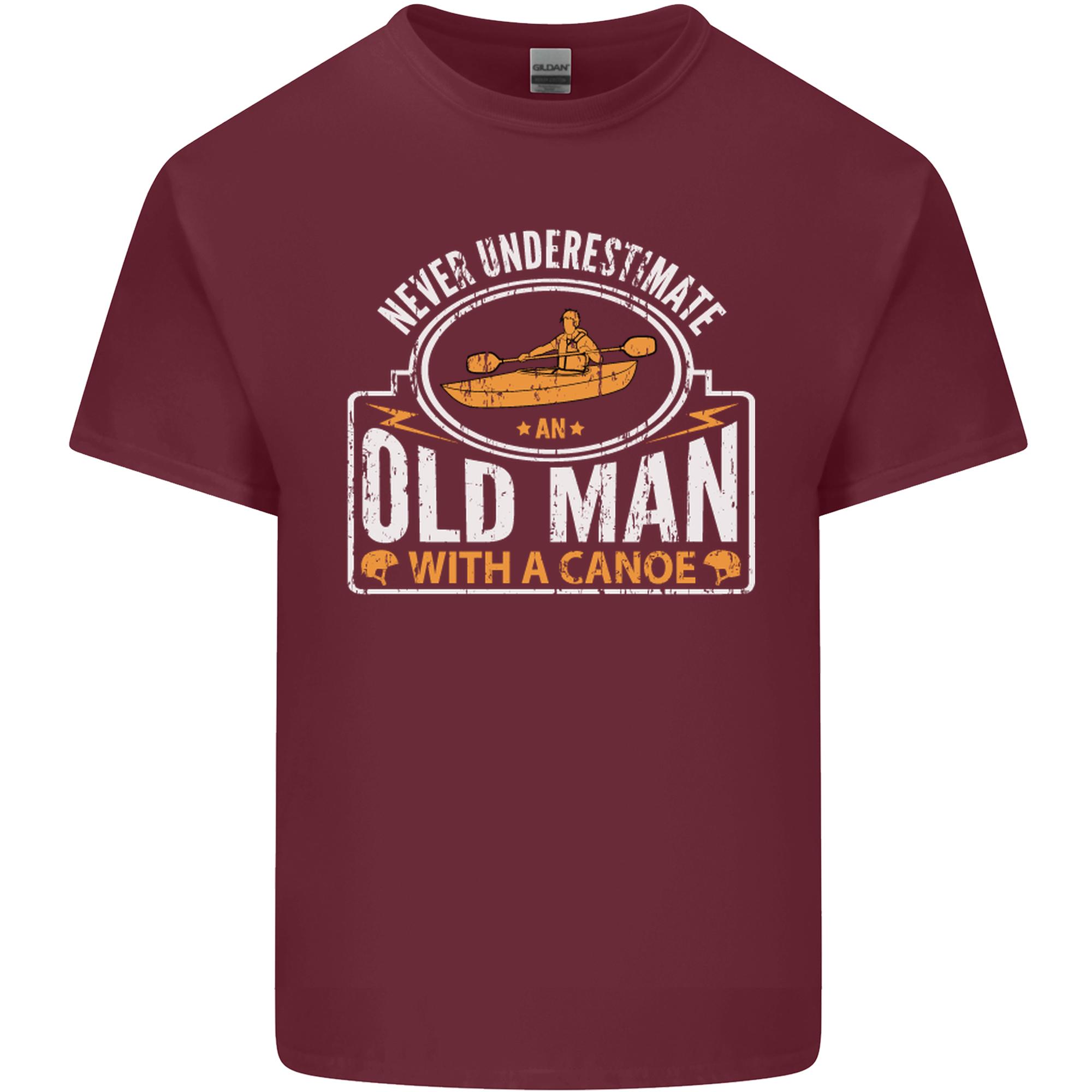 An Old Unisex With a Canoe Canoeing Funny Unisexs Light Cotton TShirt S
