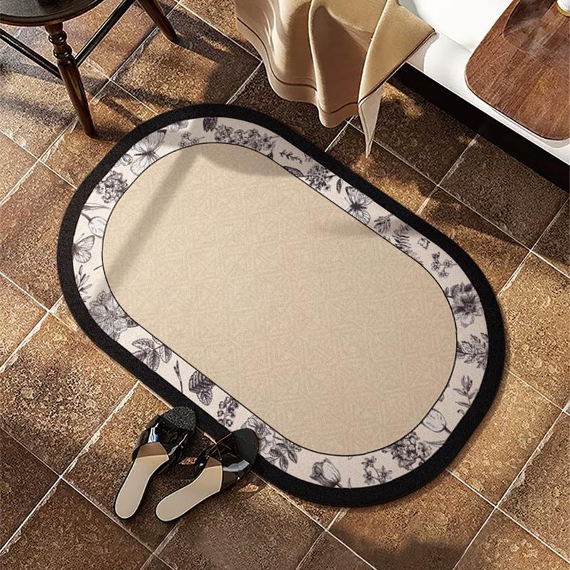 Bathroom Carpets Non-slip Absorbent Washable Floor Mats Diatom Mud Toilet Door Rug American Vintage Home Decoration Foot Mat