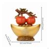 Gold Ingot Bowl with Persimmons Prosperity Statue Wealth for Entryway