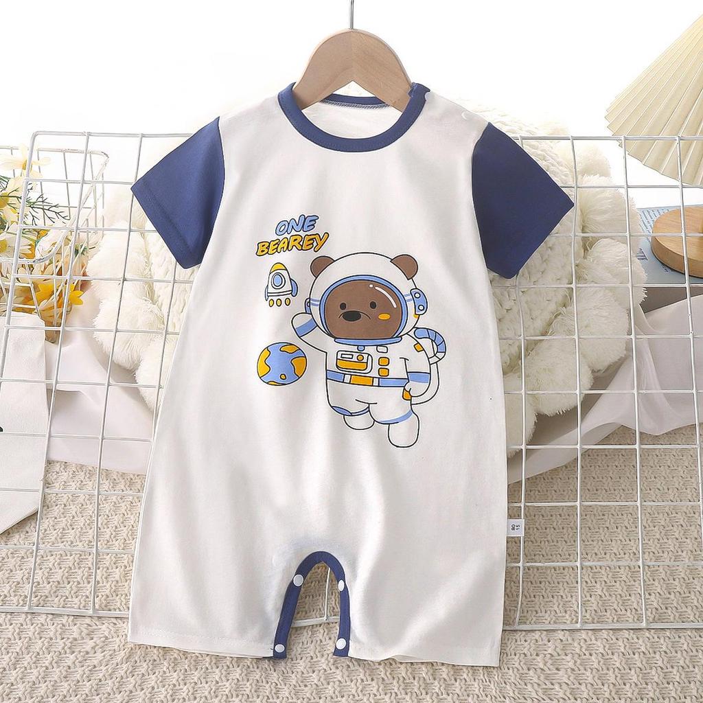 Baby Summer Cotton Romper - Short-Sleeved Onesie for Newborn Girls and Boys