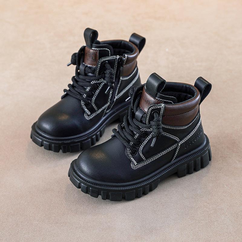 Children's Fashion Yellow Boots Boys Catwalk Short Boots Warm Cotton Boots