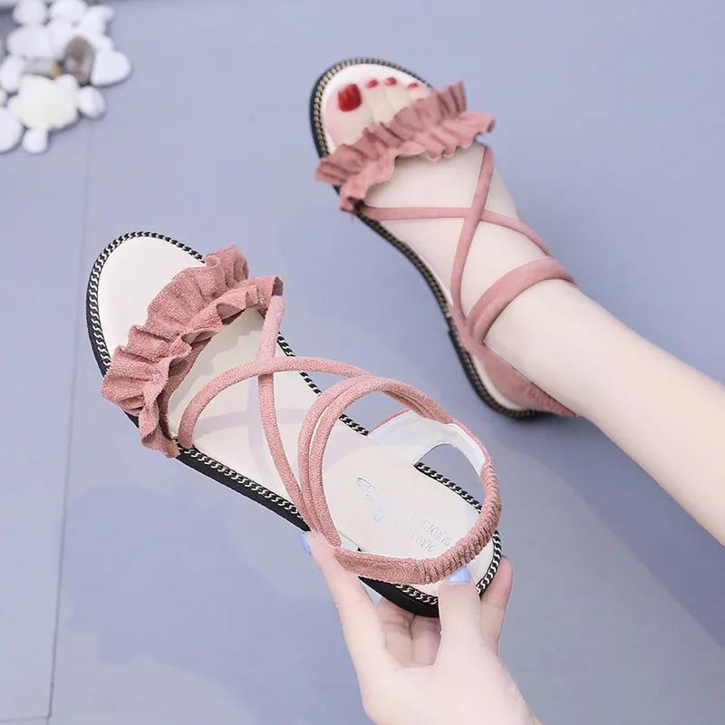 Sandals for Girl Korean Princess Shoes All-match Sandals High