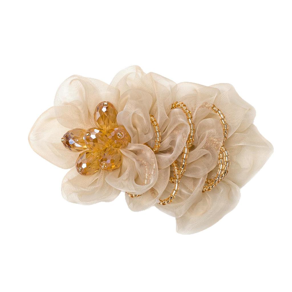 Academy Fairy Spring Camellia Crystal Organza DIY Corsage and Wrist Flower Brooch.