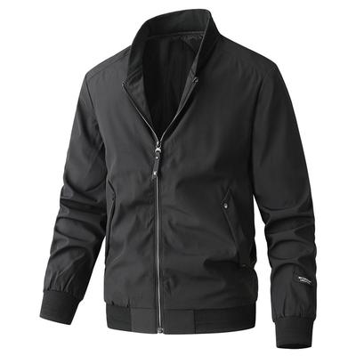 Jacke Herren Herbst und Winter Stehkragen Herrenmantel Einfarbig Große Größe Herren Freizeitmantel