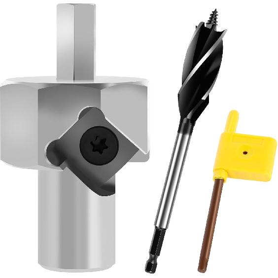 Woodworking Chamfer Reamer Tool, Bench Dog Hole Chamfer Reamer Tool with Alloy Blade, Precise Stainless Steel Remove Burr Tools 19mm/20mm for