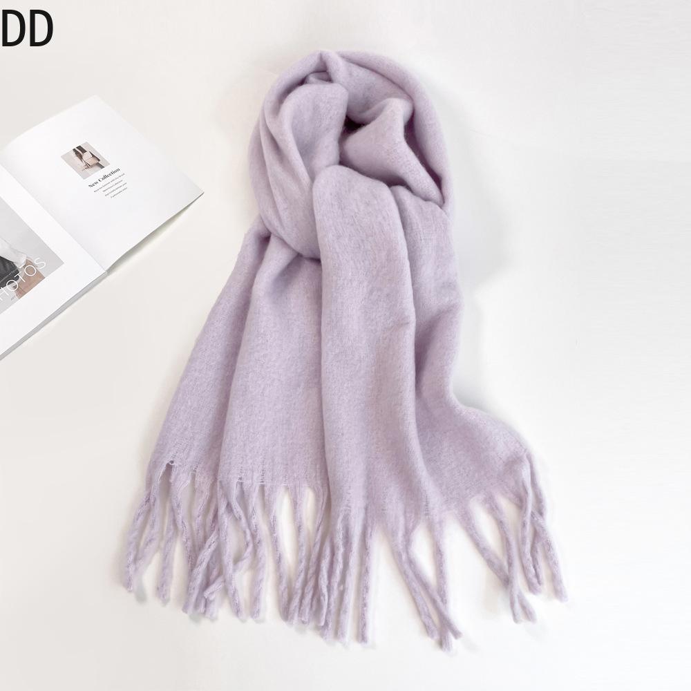Chic Women Scarf Autumn Winter Mohair Versatile Luxury Green European Shawl Female Soft Warm Thermal Muffler Ladies Y2K Style