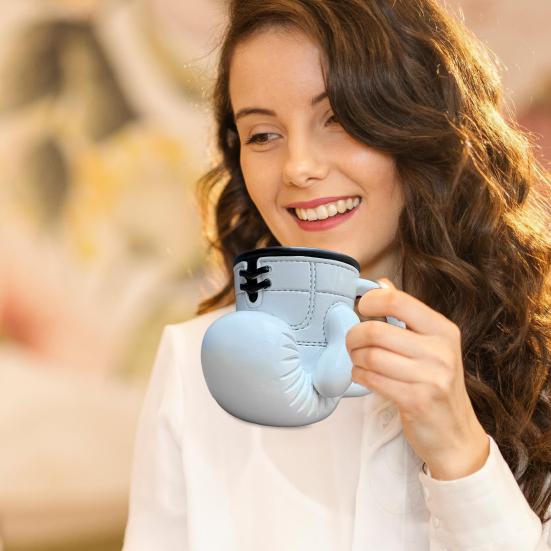 Boxing Glove Coffee Mug Coffee Cup with Stainless Steel Liner 12oz Gloves Shaped Tea Cup Novelty Gift for Fight Fans