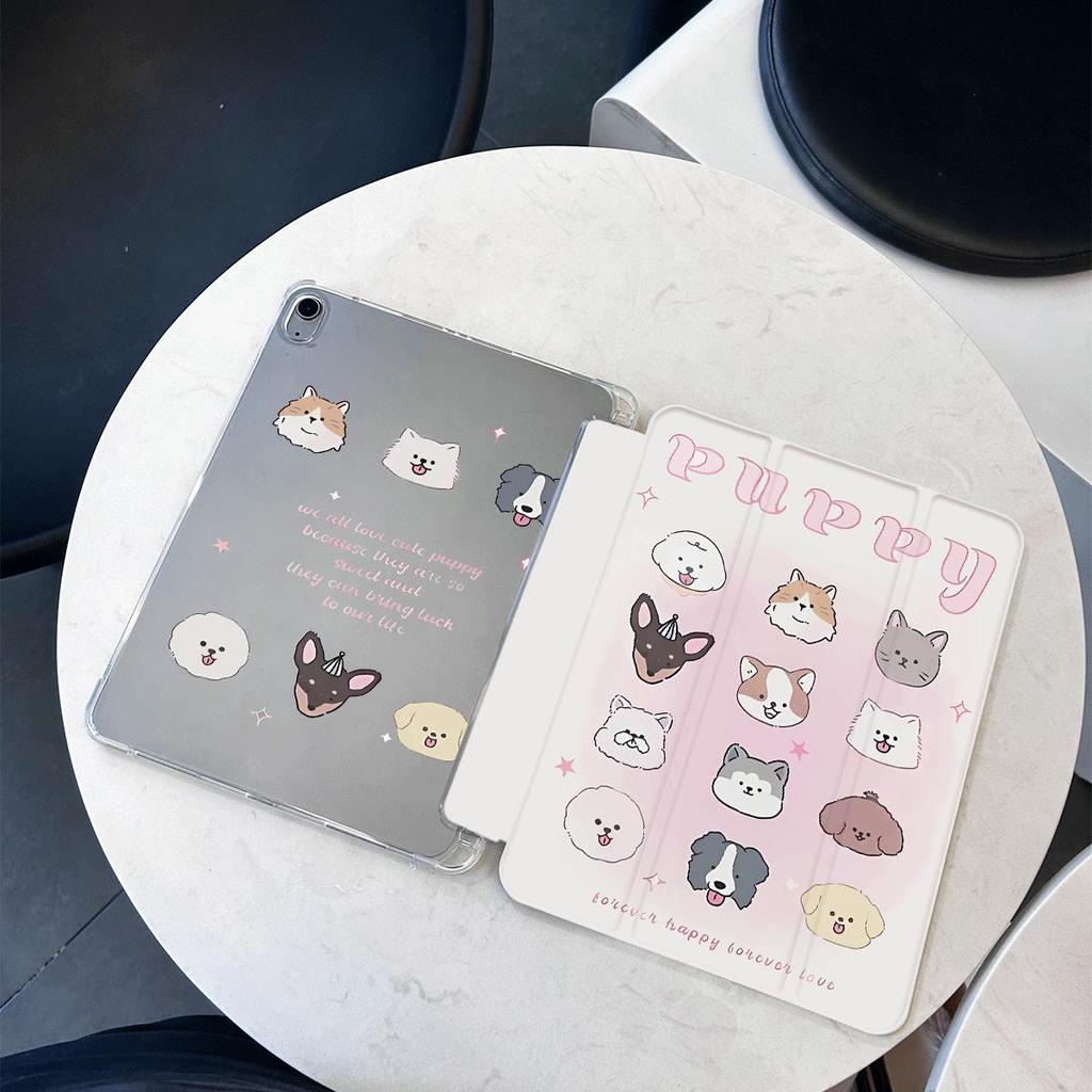 Cover Pencil Holder Funda for Samsung Tab S7 S8 S9 11 Plus A8 10.5 Inch TPU Soft Case for Tab A9 8.7 S10 S9 12.4 Inch Cute Puppy