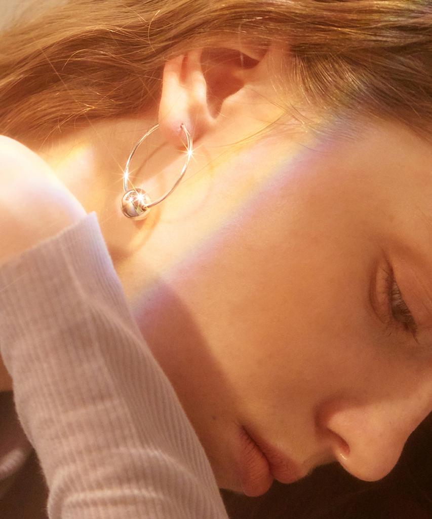 One Enough Hoop Ball Earrings