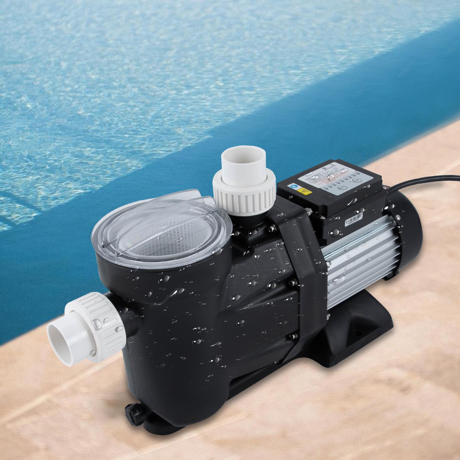 

1.5HP Ground Pool Pump, IPX5 Powerful Self Primming Swimming Pool Pump, 1100W Indoor & Outdoor Use Hot Tub & Spa Pump with Timer 110-120V&US чорний