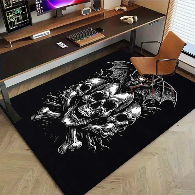 1PC Skull Bat Non-Slip Floor Carpet, Suitable for Office, Bedroomand Playrooms. It Can Also Be Used As a Sofa Footrest cover-T71