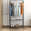 Sleek Wrought Iron Clothes Rack: Minimalist Floor-Standing Design for Easy Assembly