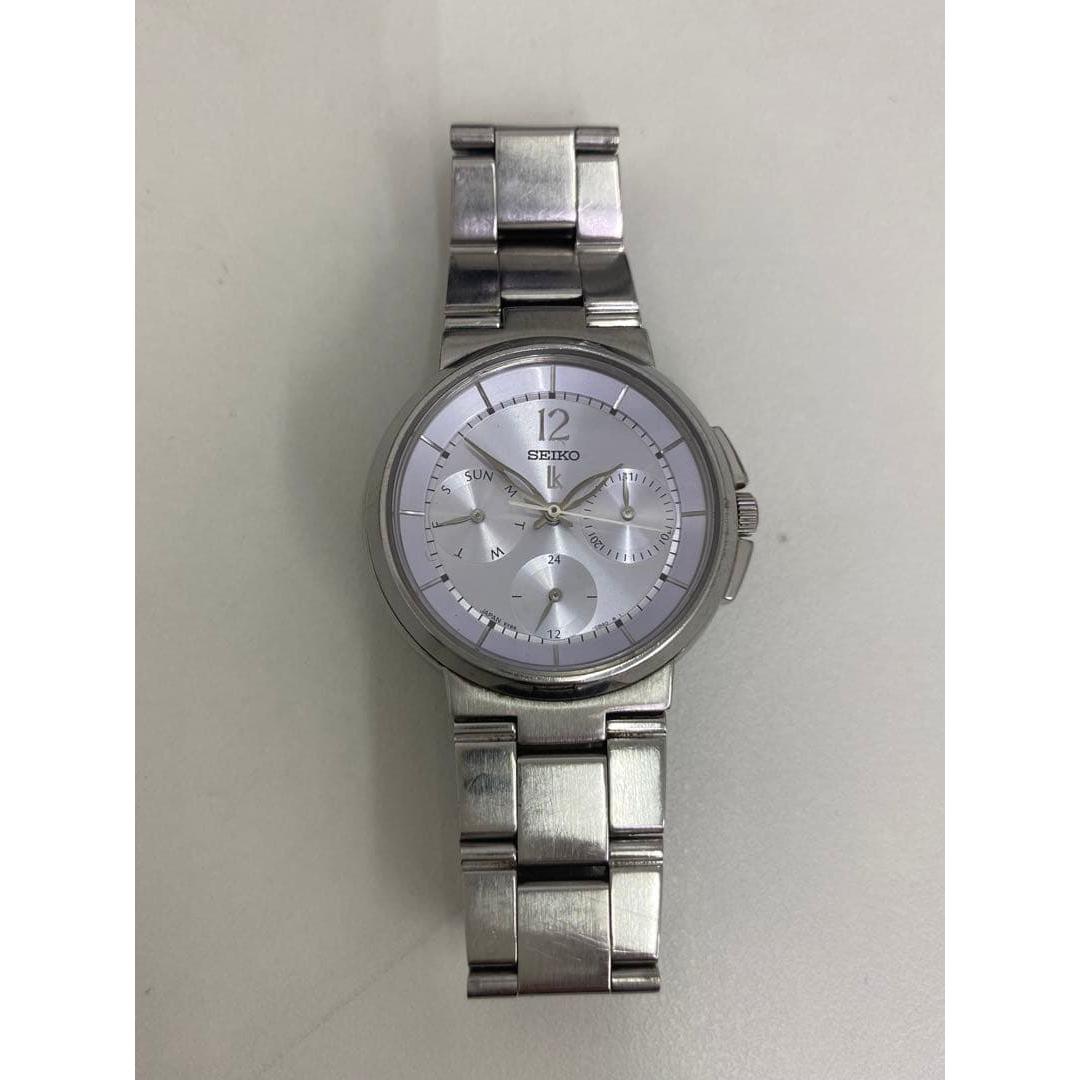 Free shipping SEIKO light purple dial chronograph