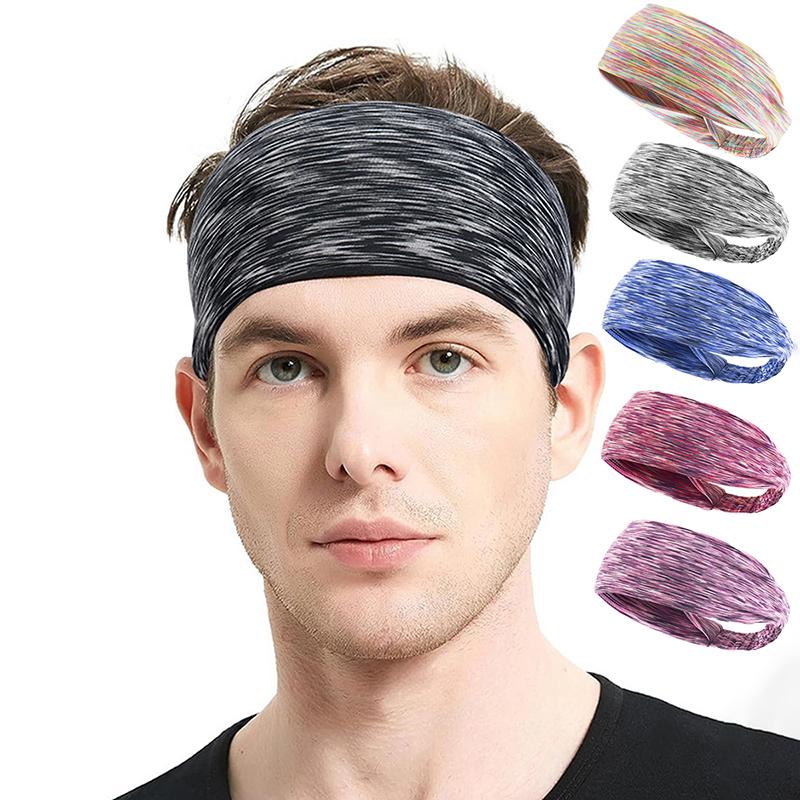 1Pcs Elastic Sweatband For Men Women Sport Headband Yoga Workout Hair Accessories Headwear Sports Hairbands