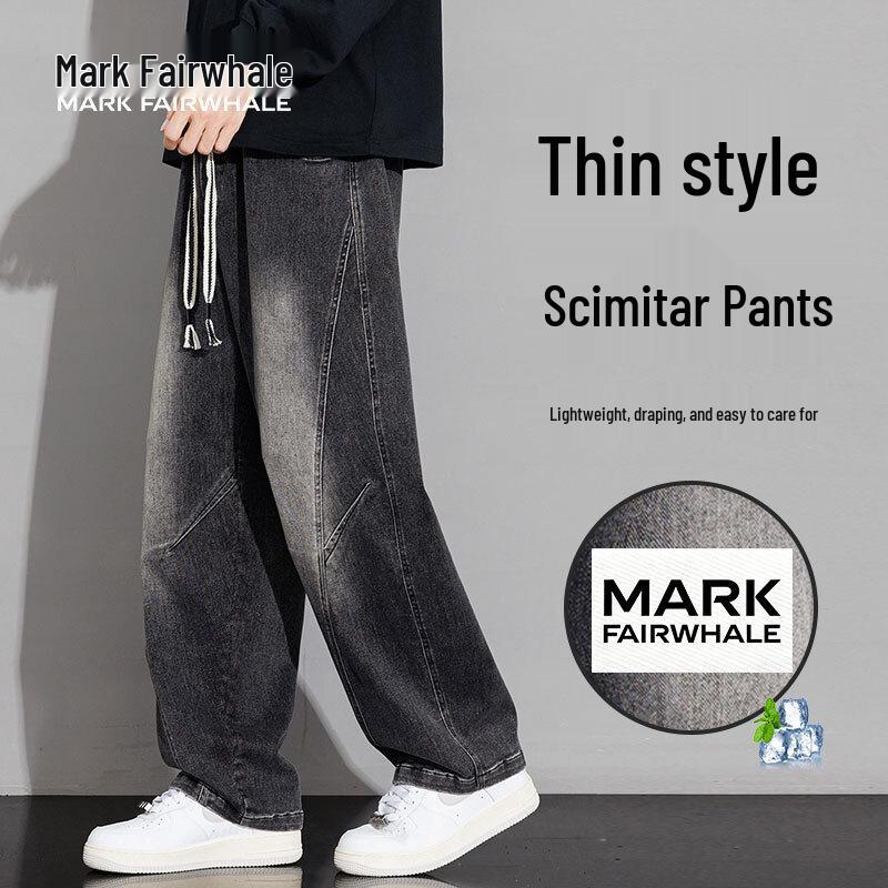 Mark Fairwhale Men's Summer High Street Curved Blade Denim Jeans