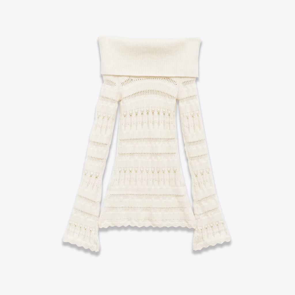 European and American Style Women's Wear, Fashionable and Elegant, Versatile Simple Off-shoulder Knit Sweater, 1131870