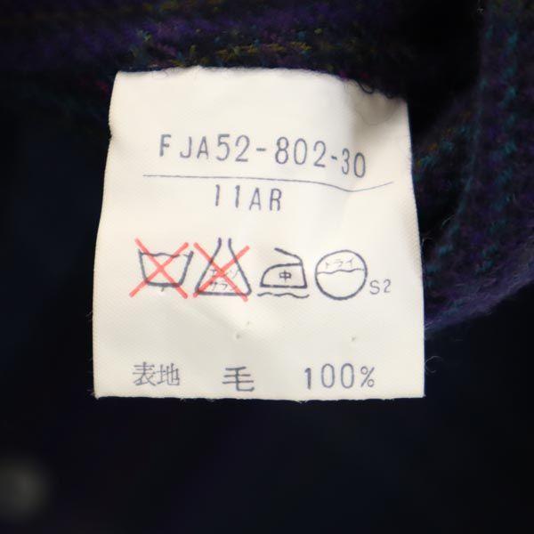 Burberrys wool Lapel switch double Jacket 11AR Navy system Old Women Used