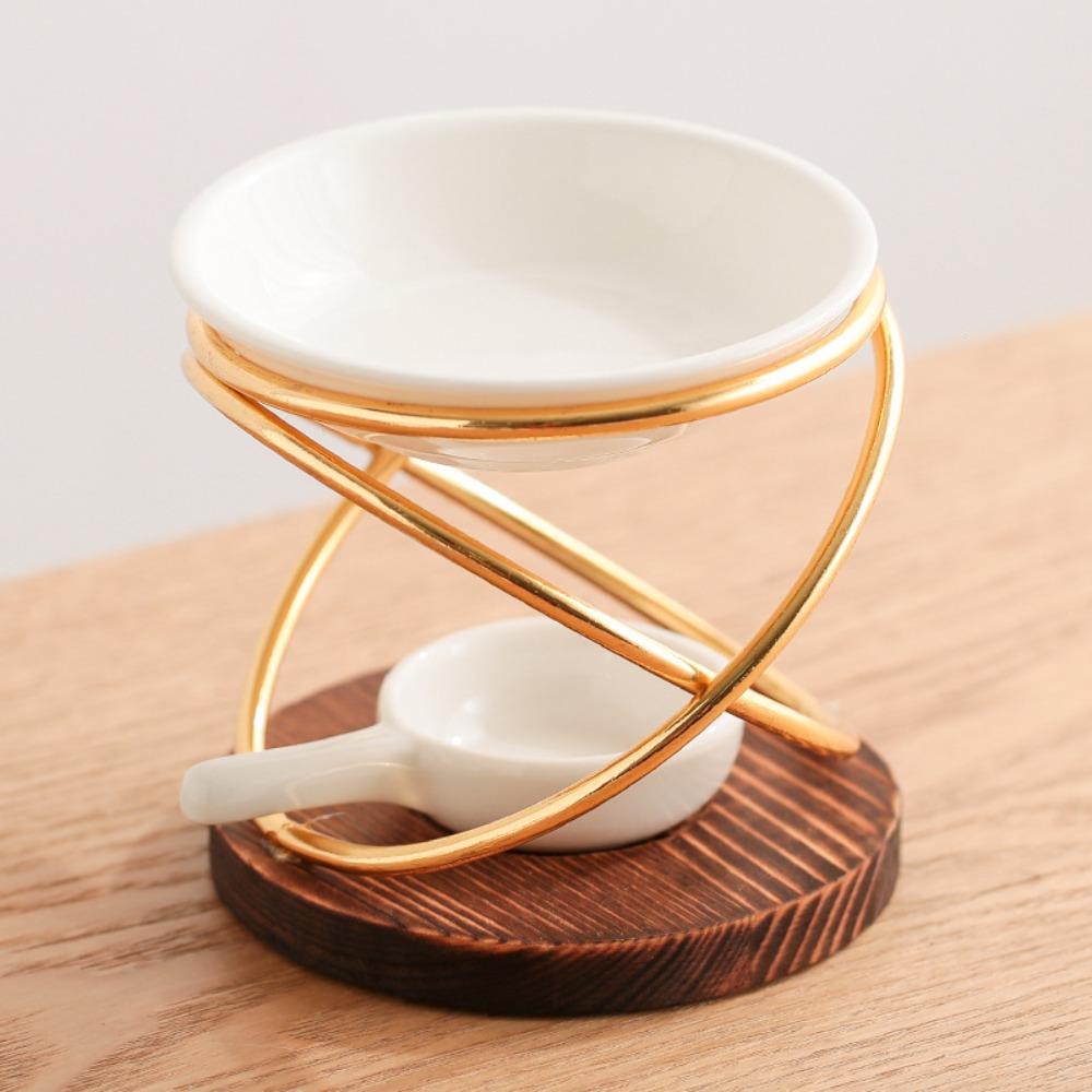 Ceramics Aromatherapy Stove Wooden Base Aromas Diffuser Practical Oil Burners  Home Use