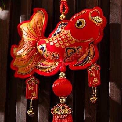 Good Fortune Chinese New Year Pendants Good Luck Best Wishes New Year Hanging Ornaments Get Rich Red Chinese Lucky Ornament