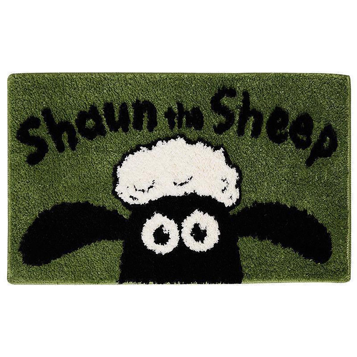 Imitation cashmere cartoon lamb bathroom absorbent floor mat toilet floor mat non-slip household toilet door carpet mat (as the picture,40*60cm (imitation cashmere))
