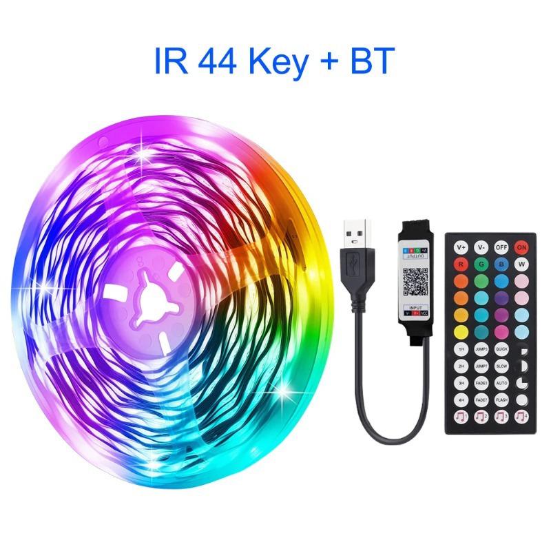 5V RGB Seven-Color LED Strip with 16 USB-Powered Self-Adhesive Lights for TV Background Atmosphere