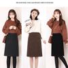 High-Waisted Woolen A-Line Midi Skirt: Simple, Slimming, Versatile, Wrinkle-Resistant with Back Slit, Perfect for Autumn and Winter.