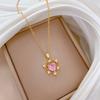 Empty Love Full Diamond Light Luxury Temperament Gorgeous Full Diamond Necklace Female Versatile Collarbone Chain Titanium Steel Chain