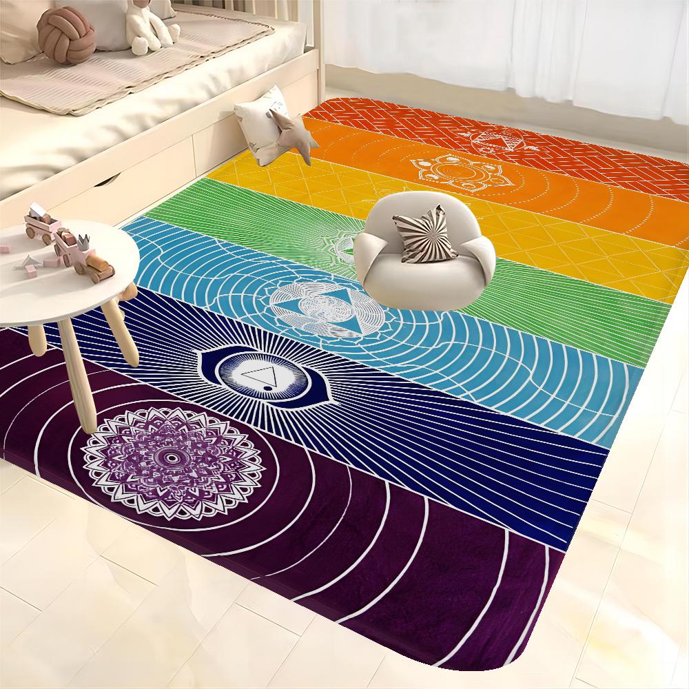 Rainbow 7 Chakra Mandala Bohemia Yoga Door Mat Washable Non-Slip Living Room Sofa Chairs Area Mat Kitchen Welcome Doormat