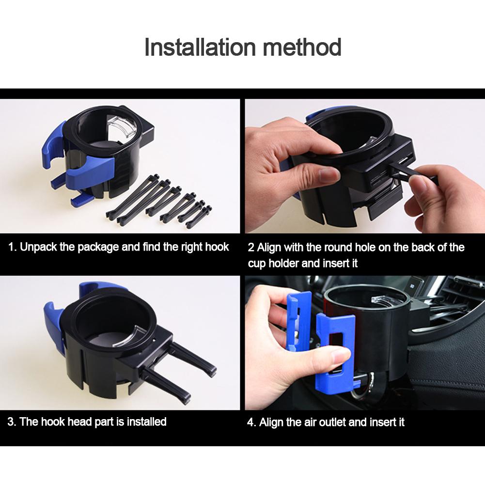 2 in 1 Car Cup Phone Holder Universal Car Air Vent Cup Bottle Holder Car Drink Stand Compatible with Most Smartphones and Cups