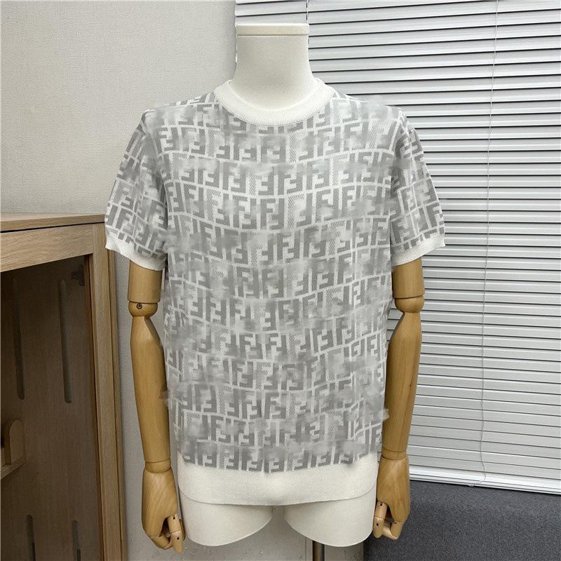 Edition 2025 Spring/Summer Trendy Jacquard Brand Logo Knit Unisex Short Sleeve