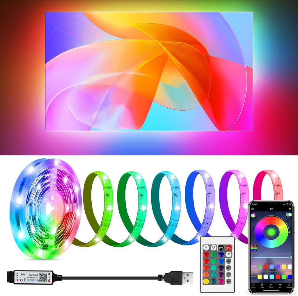 5M USB RGB LED Streifen Licht 5V SMD 2835 Smart APP Steuerung Bluetooth Flexible Band LED Band für Computer TV Hintergrundbeleuchtung
