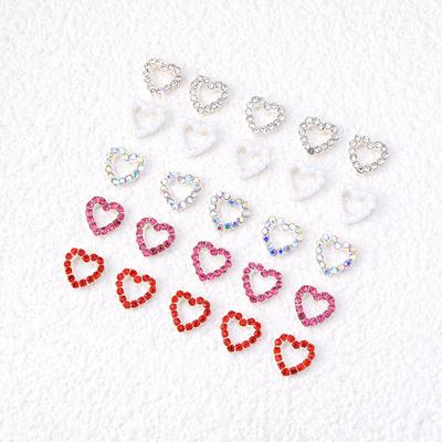 Alloy Love Nail Art Jewelry Hollow Peach Heart Diamond Valentine'S Day Diamond Nail Decoration. Manufacturer