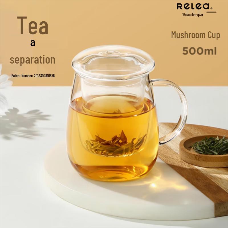 Wushengwu Transparent Glass Tea Mug with Infuser