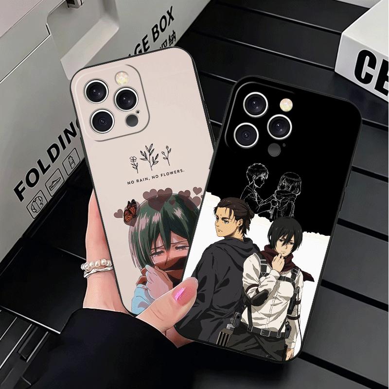 A-Attack On T-Titan Mikasa Soft Phone Case for iPhone 16 16E 17 Air 15 Pro Max 14 Plus 13 Mini 11 12 7 Black Cover Back Shell
