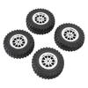 RC Car Tires Rubber Sturdy Remote Control Pickup Truck Wheel Tires Replacement for MN82 Silver