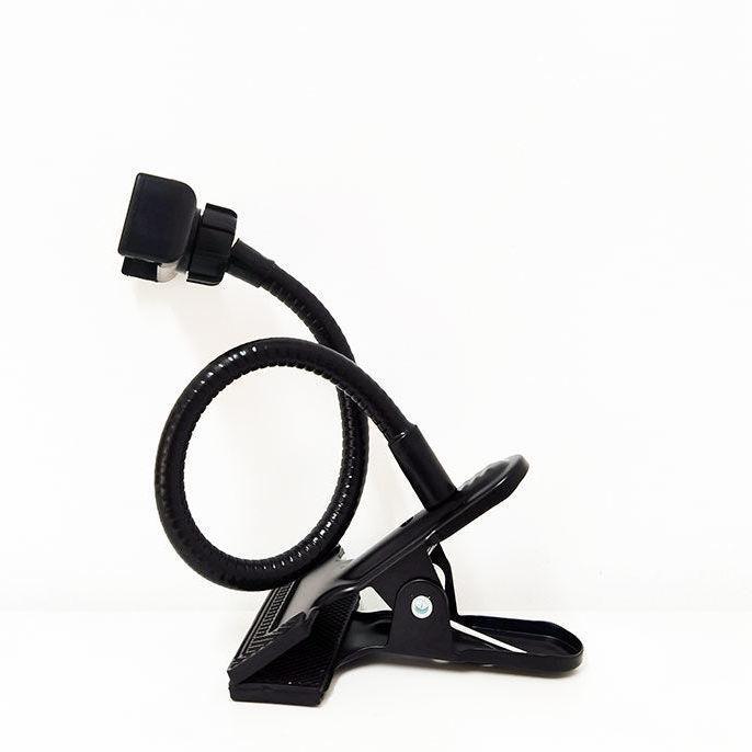 Flexible Metal Phone Stand with Clamp for Live Broadcasts and Selfies