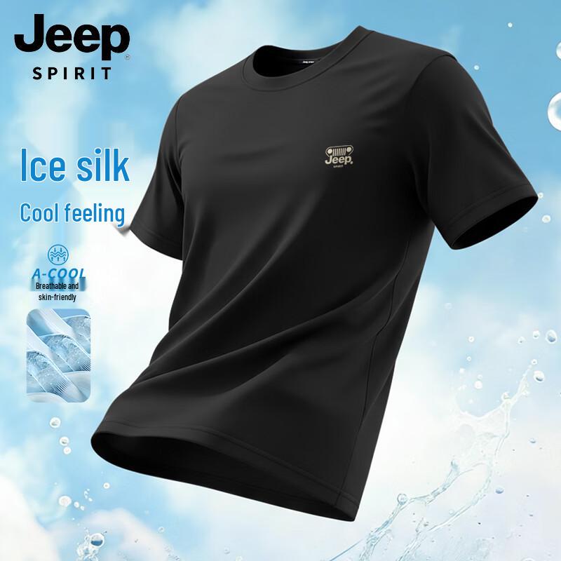 

JEEP SPIRIT Men s Ice Silk Cooling Short Sleeve T-Shirt 3XL